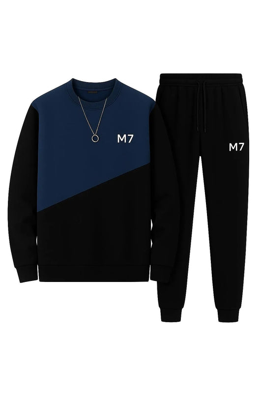 M7 Men's Fleece Printed Track Suit